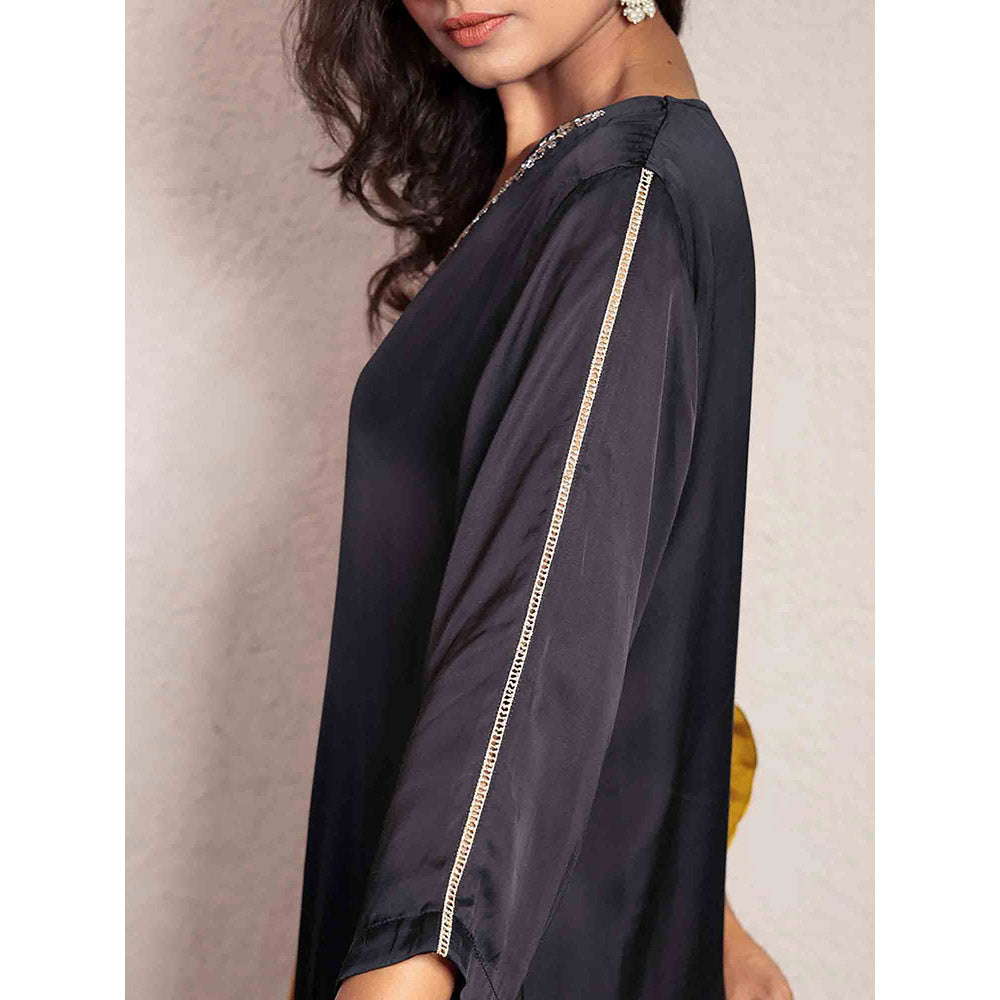 Spring Soul Half and Half Modal Silk Kurta with Hand Embroidery