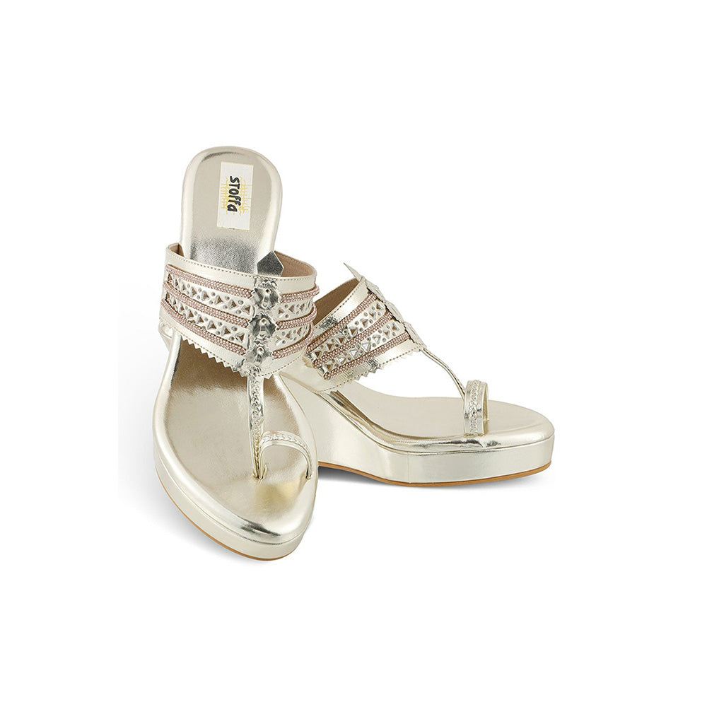 STOFFA Crystal Chain High Kolhapuri-Gold