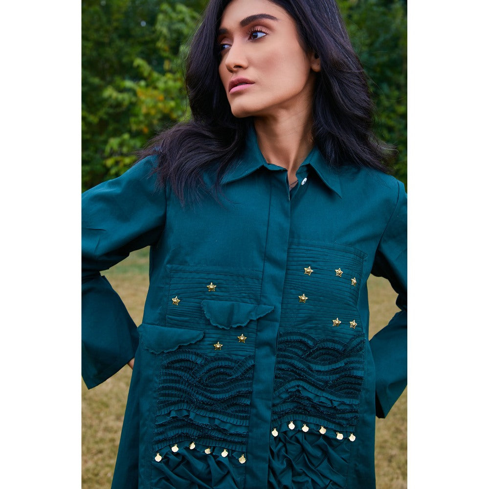 Studio Moda India Green Sensility Beach Shirt