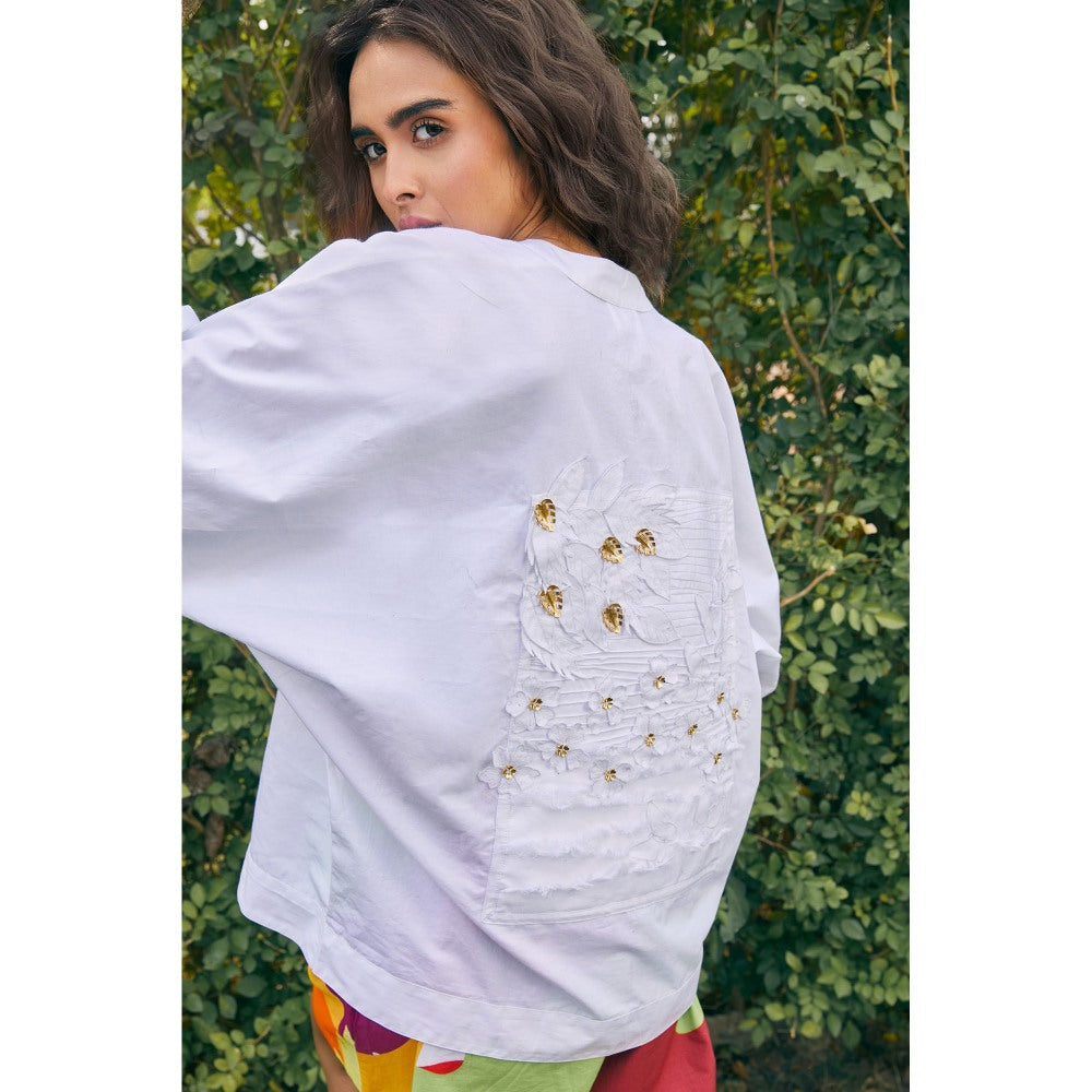 Studio Moda India White Blair Garden Shirt