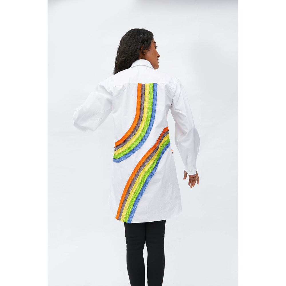 Studio Moda India White Ivy Rainbow Shirt