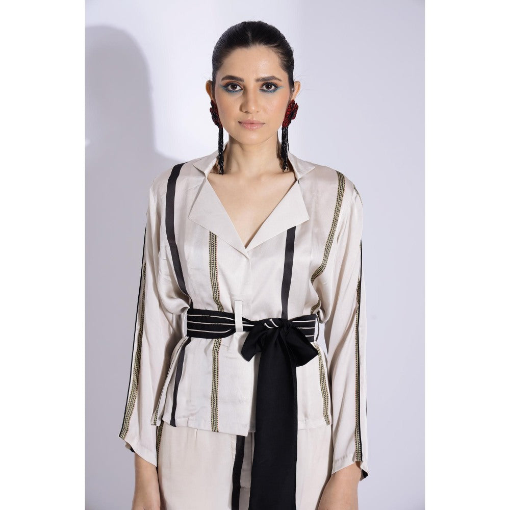 Studio Surbhi Black and White Printed Co-Ord (Set of 3)