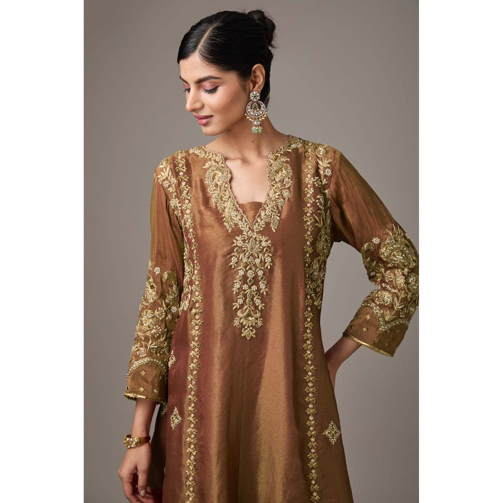 Studio A Maroon A-Line Short Anarkali with Salwar and Dupatta (Set of 3)