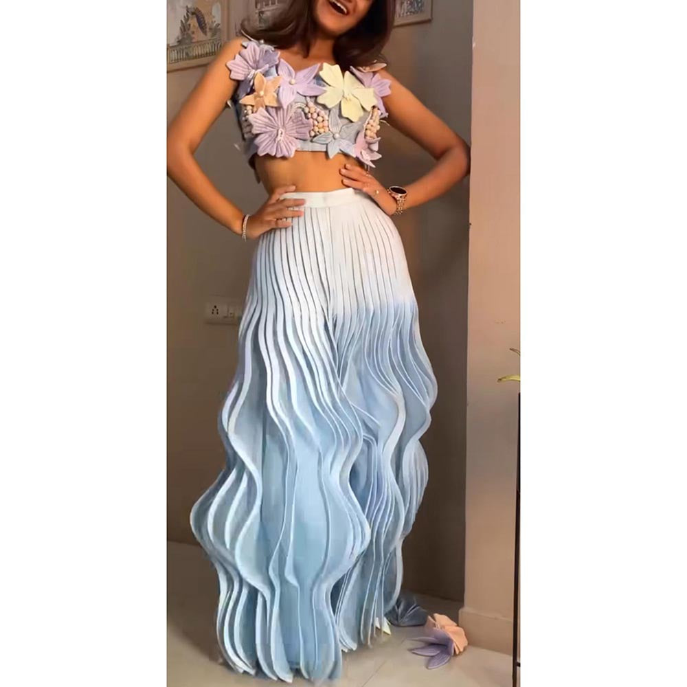 SUBTLE Multicolor Gulbahar Petal Top and Pant