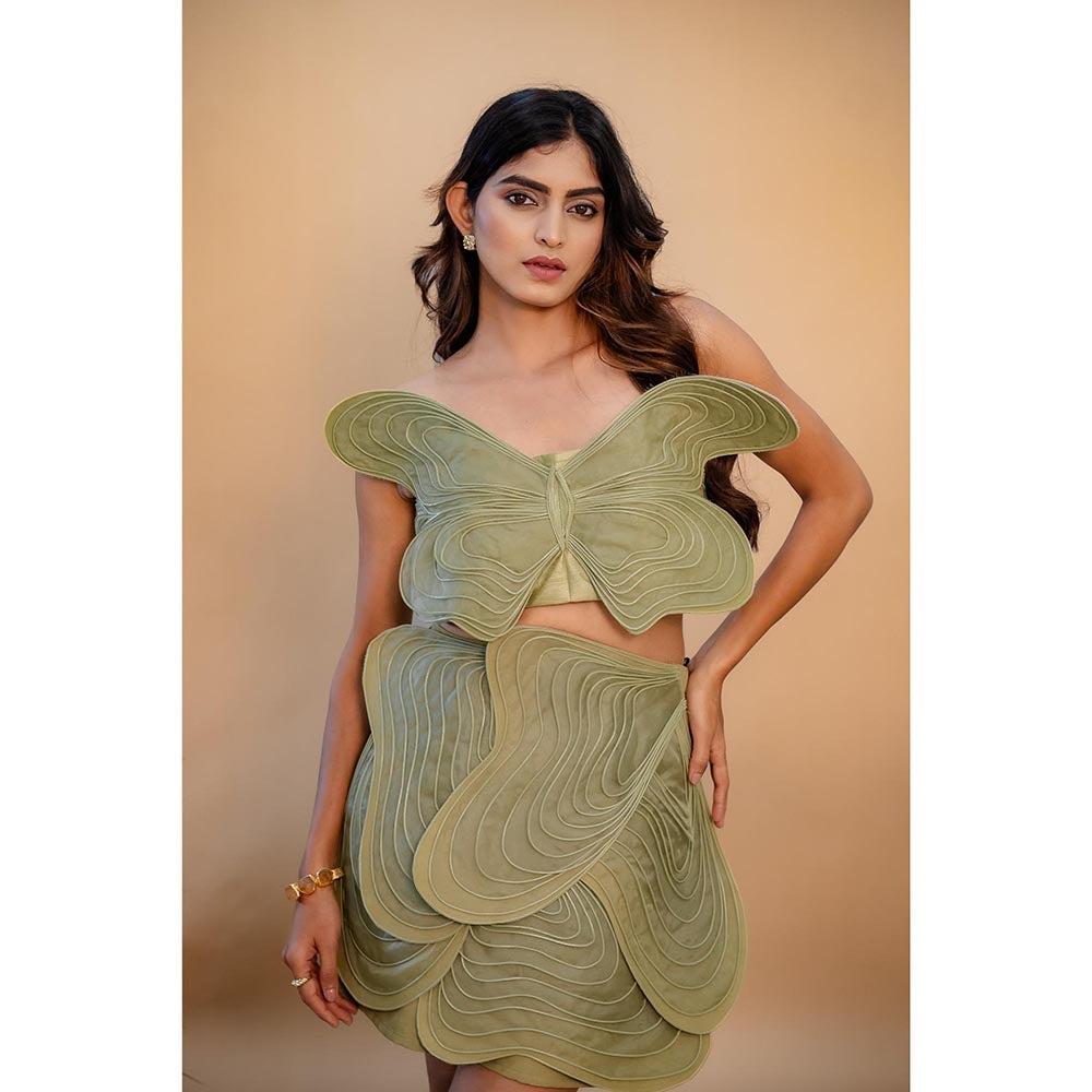 SUBTLE Green Flutter Butterfly Co-Ord Set