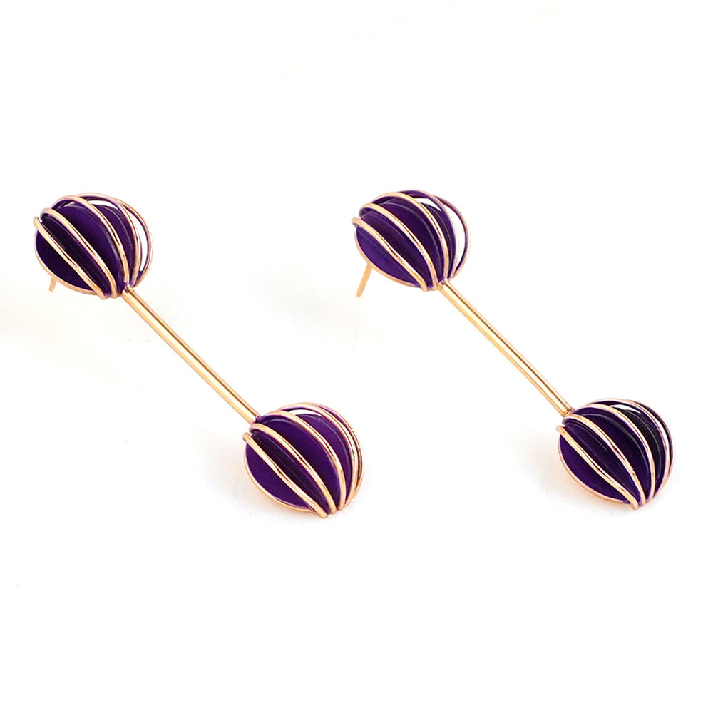 Suhani Pittie Gold Plated Purple Anemone Wire Earrings