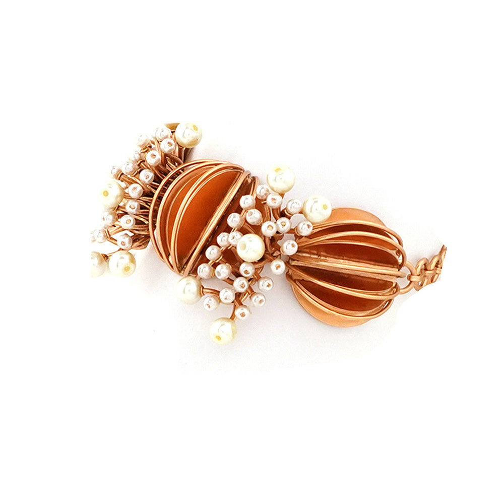 Suhani Pittie Gold Plated Anemone And Pearls Reef Bracelet