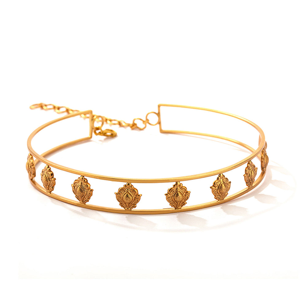 Suhani Pittie Gold Plated Wire And Engraved Diamond Flower Choker (Vibrant Vibe Choker)