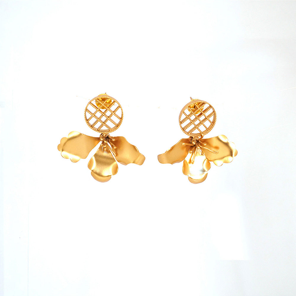 Suhani Pittie Gold Plated Round Jali & Flower Earrings