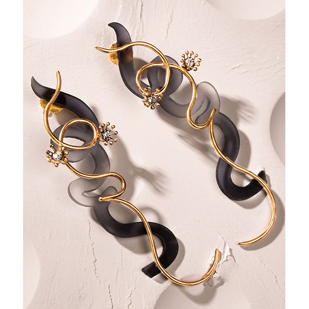Suhani Pittie Sea Wave Black Earring