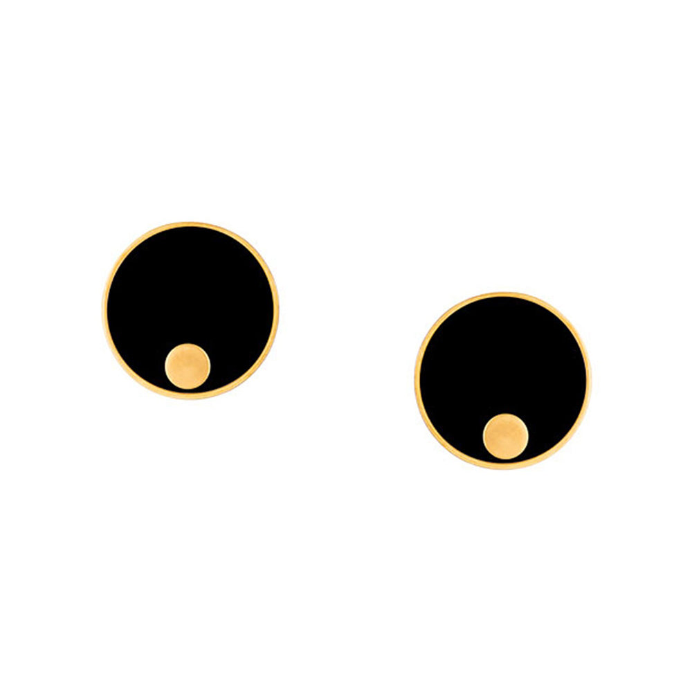 Suhani Pittie Gold Plated Round Black AC and Dot Earring