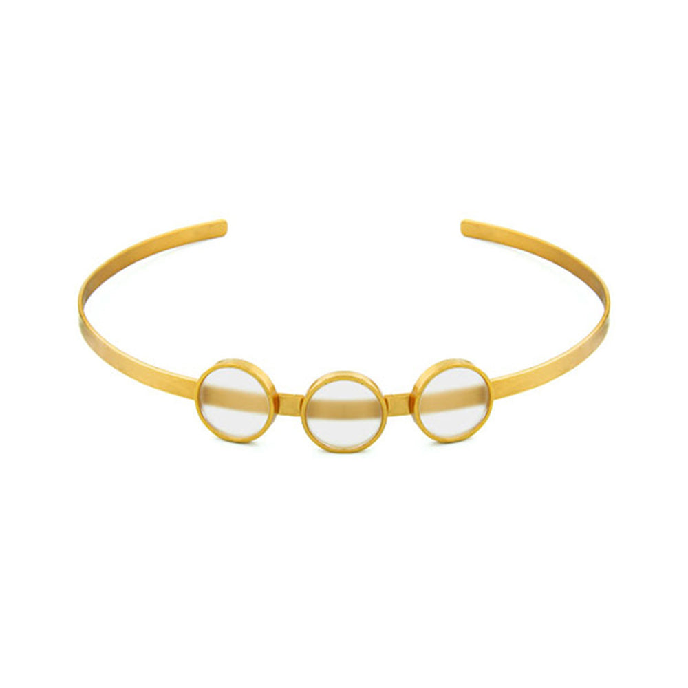 Suhani Pittie Gold Toned Open Choker Necklace with White Perspex Discs