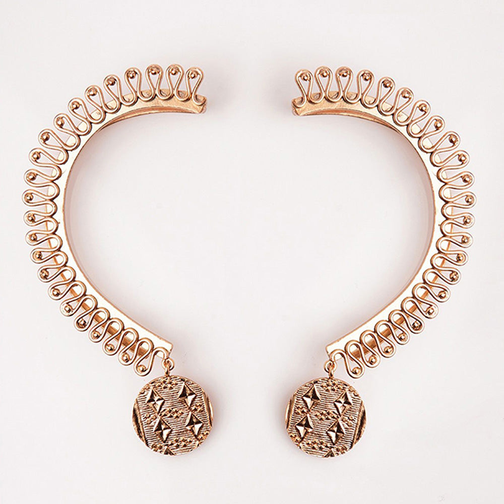Suhani Pittie Gold Plated Squiggly Earcuff with Engraved Coin