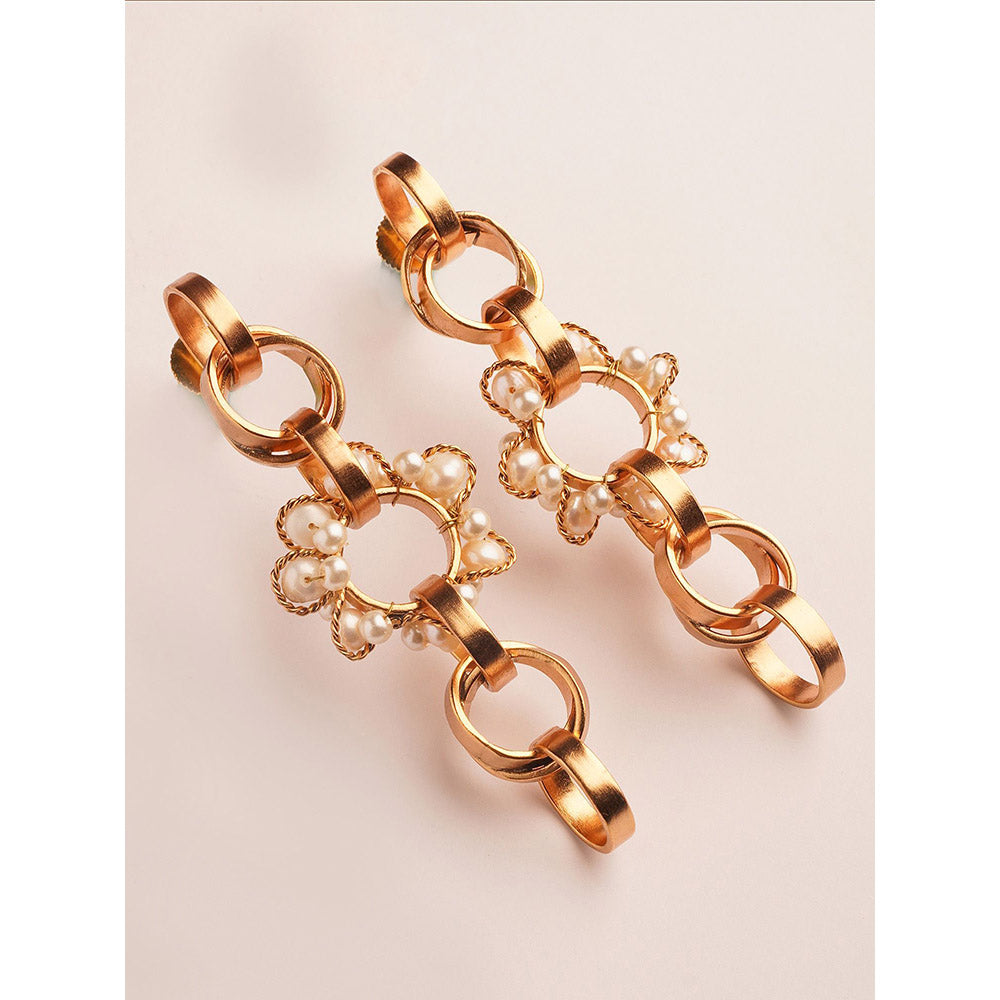 Suhani Pittie Neutron Loop 22k Gold Plated Pearl Earrings