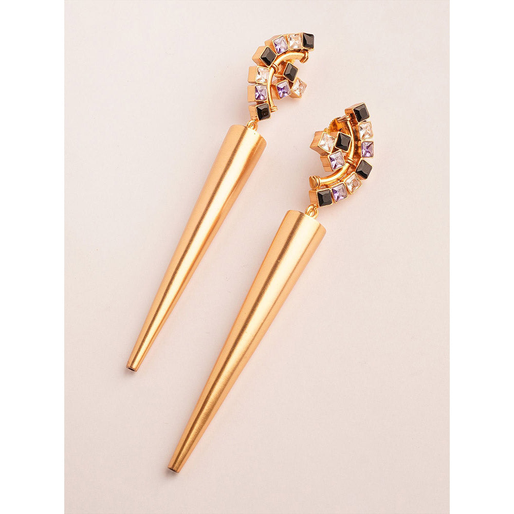 Suhani Pittie Multi Sabre 22k Gold Plated Spike Earrings