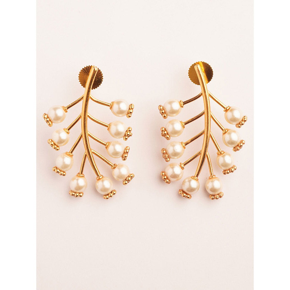 Suhani Pittie Tree Frost 22k Gold Plated Drop Earrings