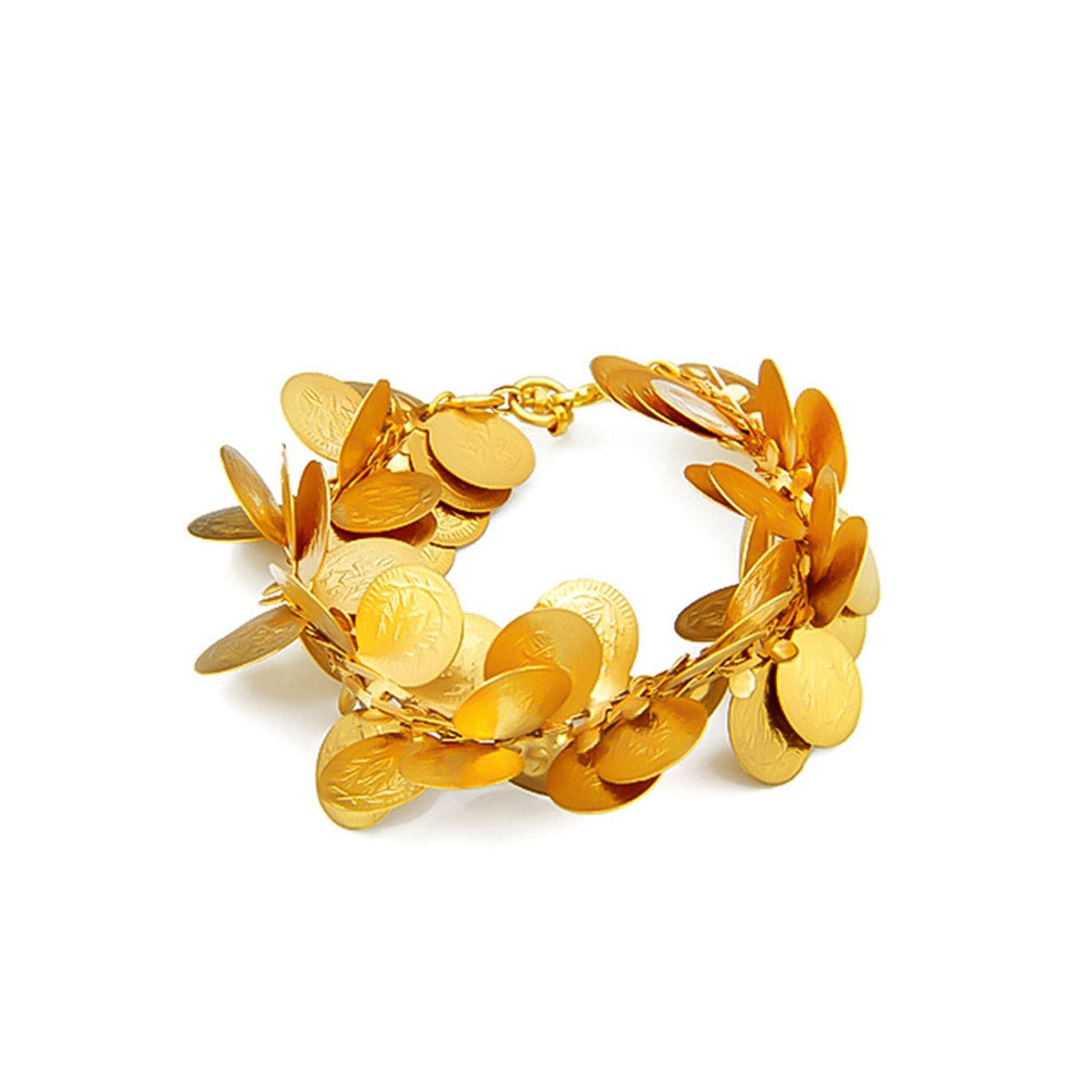 Suhani Pittie gold coin leaf twist cuff bracelet