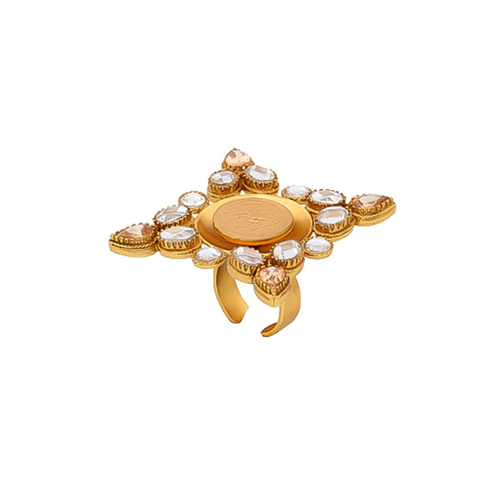Suhani Pittie Gold coin and crystal ring