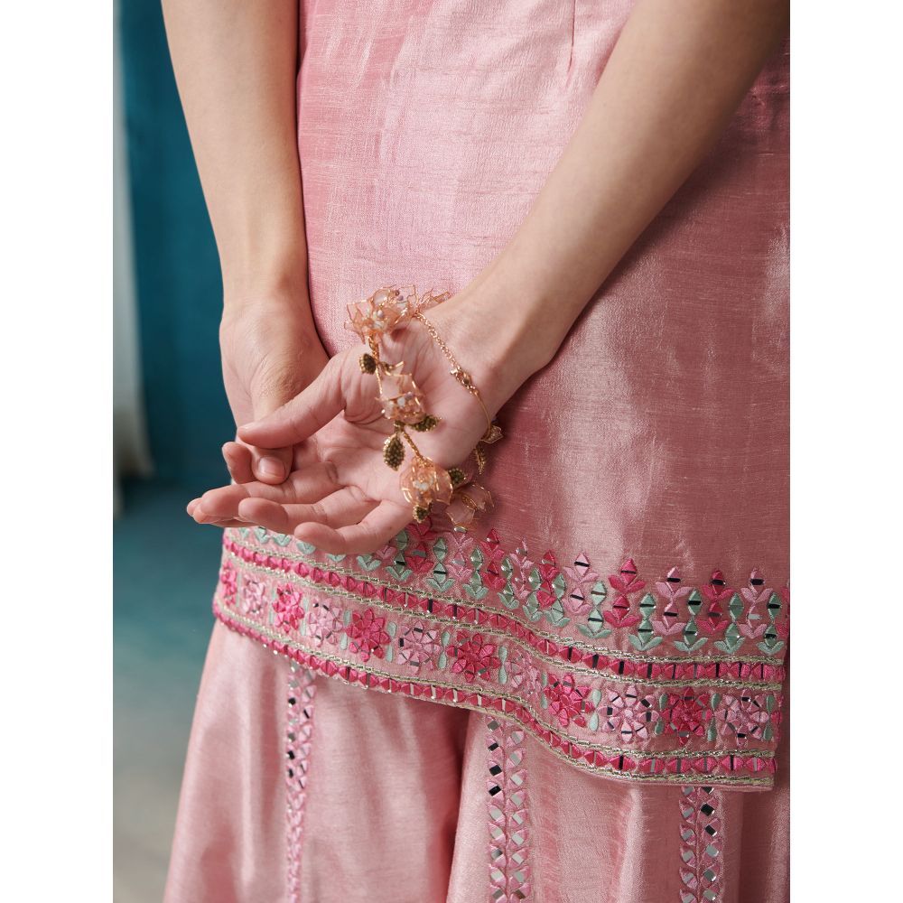 SUHINO Front Open Kurta Gharara & Dupatta (Set of 3)