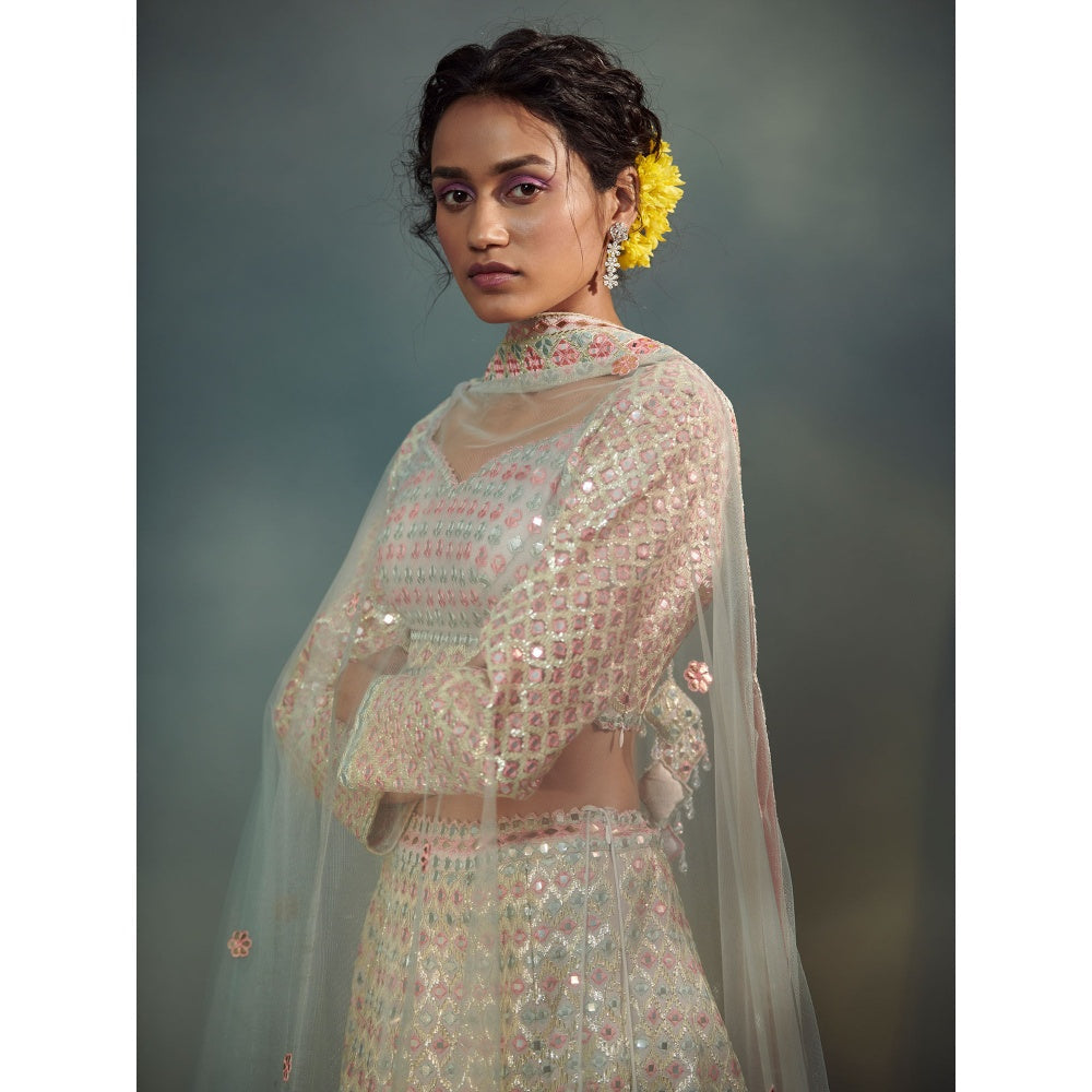 SUHINO Multi-Color Lehenga Blouse & Dupatta (Set of 3)