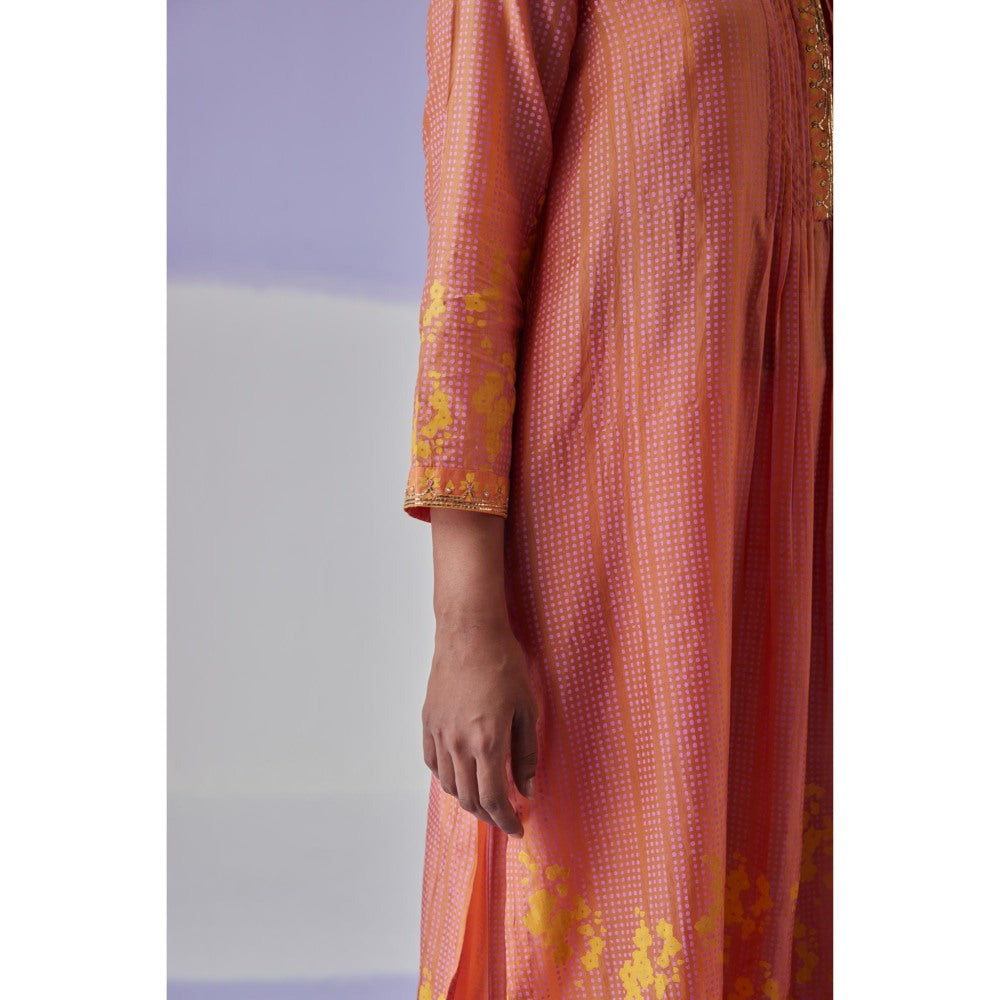 Surbhi Gupta Coral Pleat Kurta with Dupatta and Pant (Set of 3)