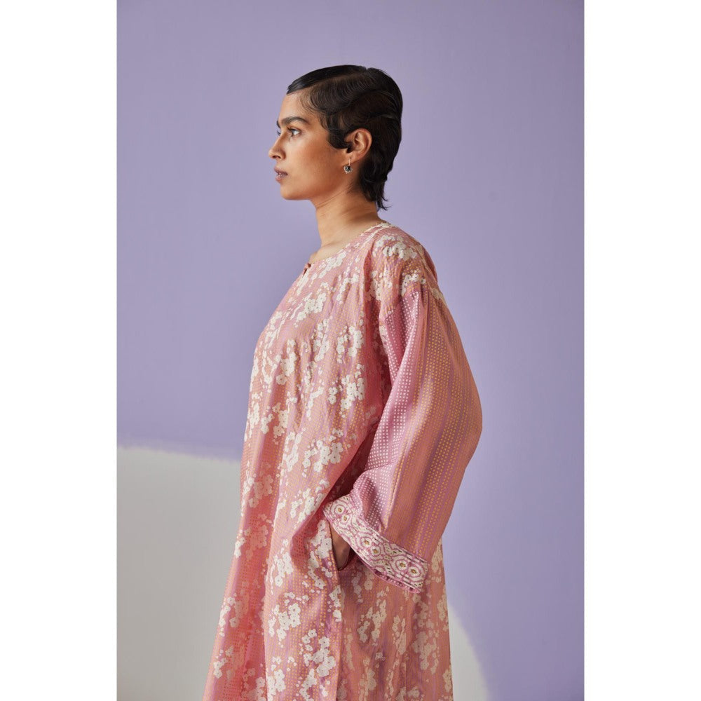 Surbhi Gupta Rose Pink Antifit Kurta and Pant (Set of 2)