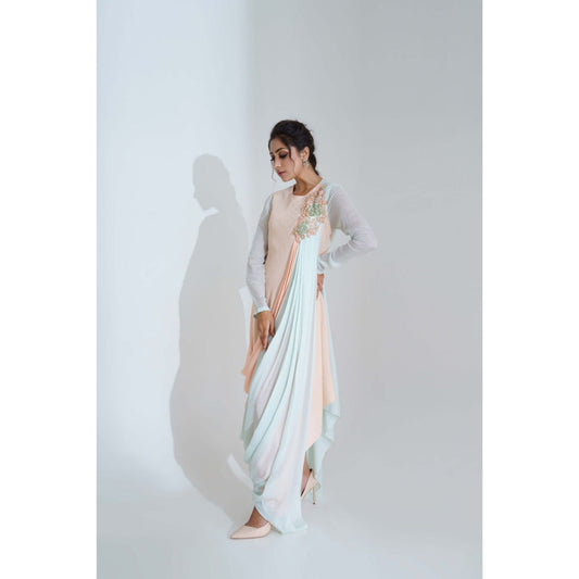 Suruchi Parakh Womens Colorblock Maxi Dress