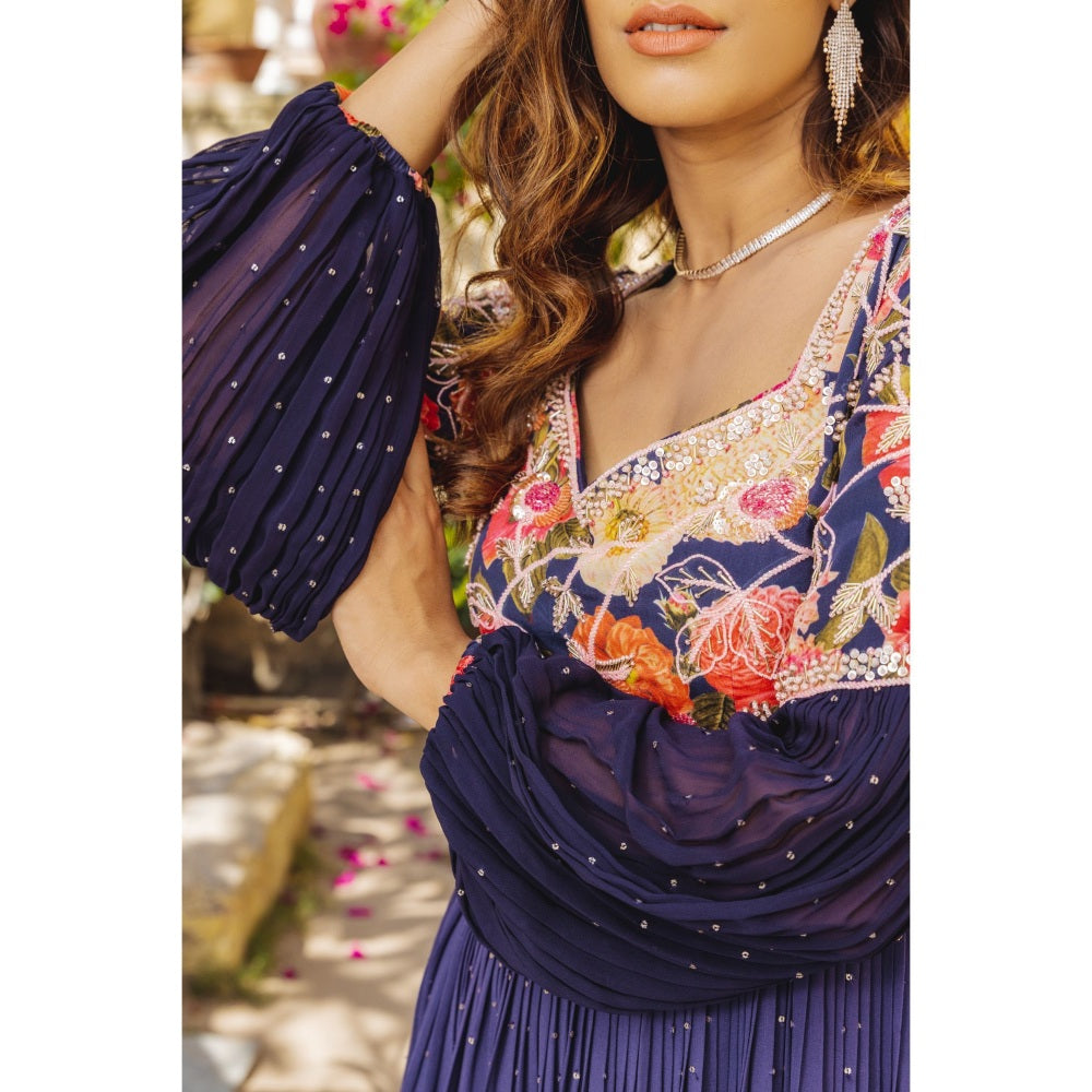Suruchi Parakh Womens Purple Embellished Anarkali Kurta and Dupatta (Set of 2)