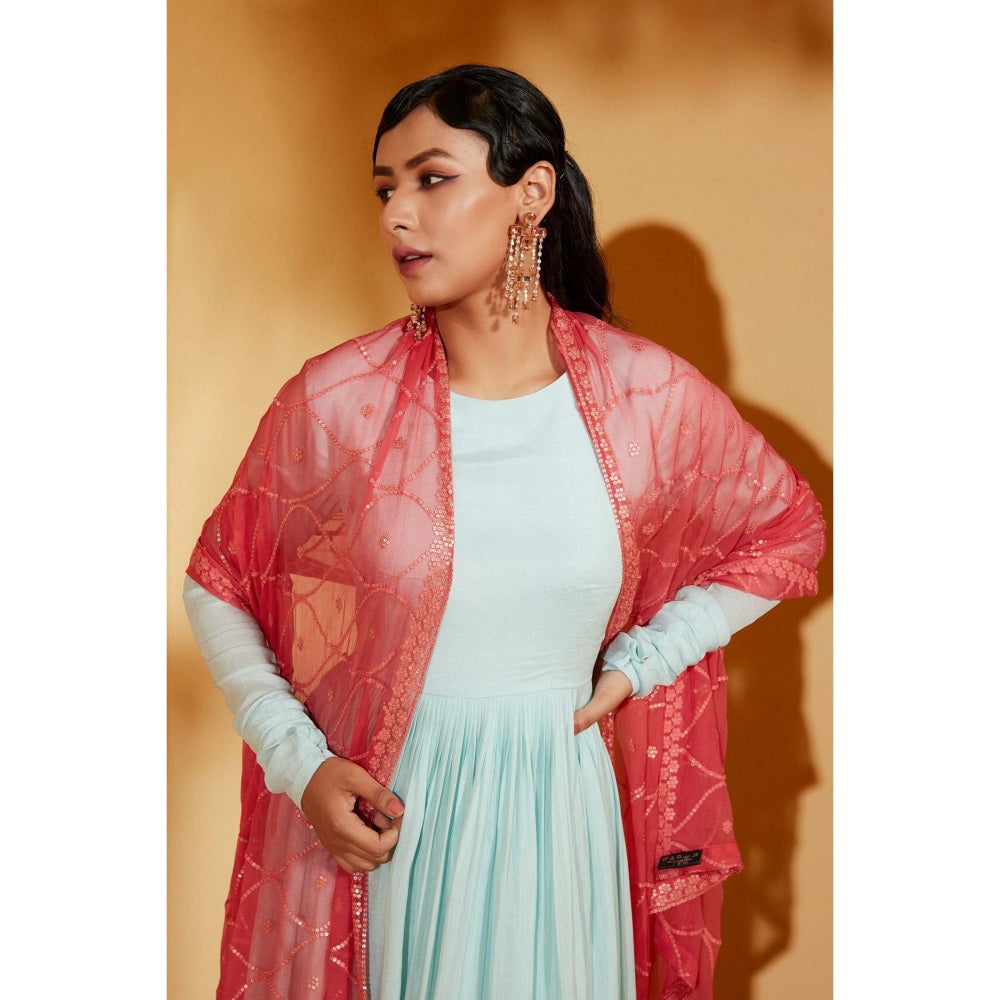 Suruchi Parakh Womens Ombre Anarkali Kurta and Dupatta (Set of 2)