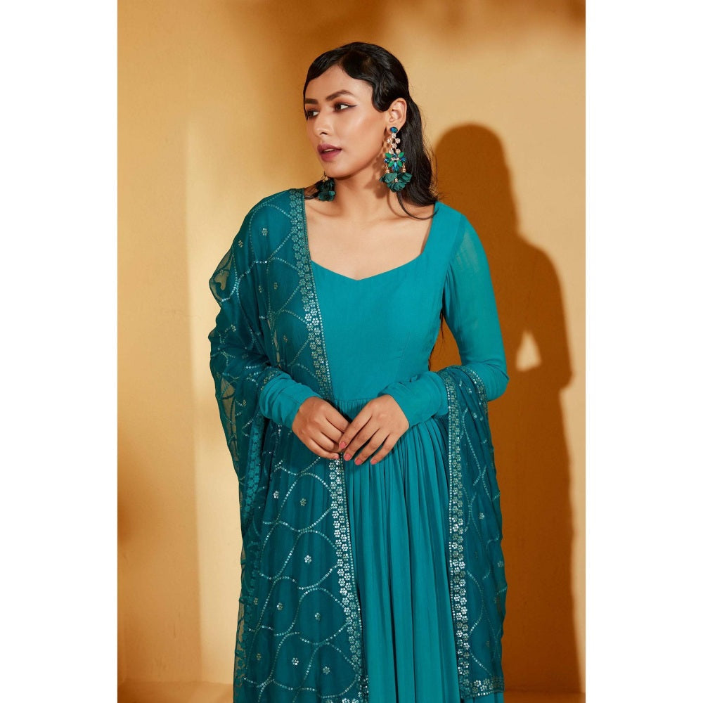 Suruchi Parakh Womens Solid Anarkali Kurta and Dupatta (Set of 2)