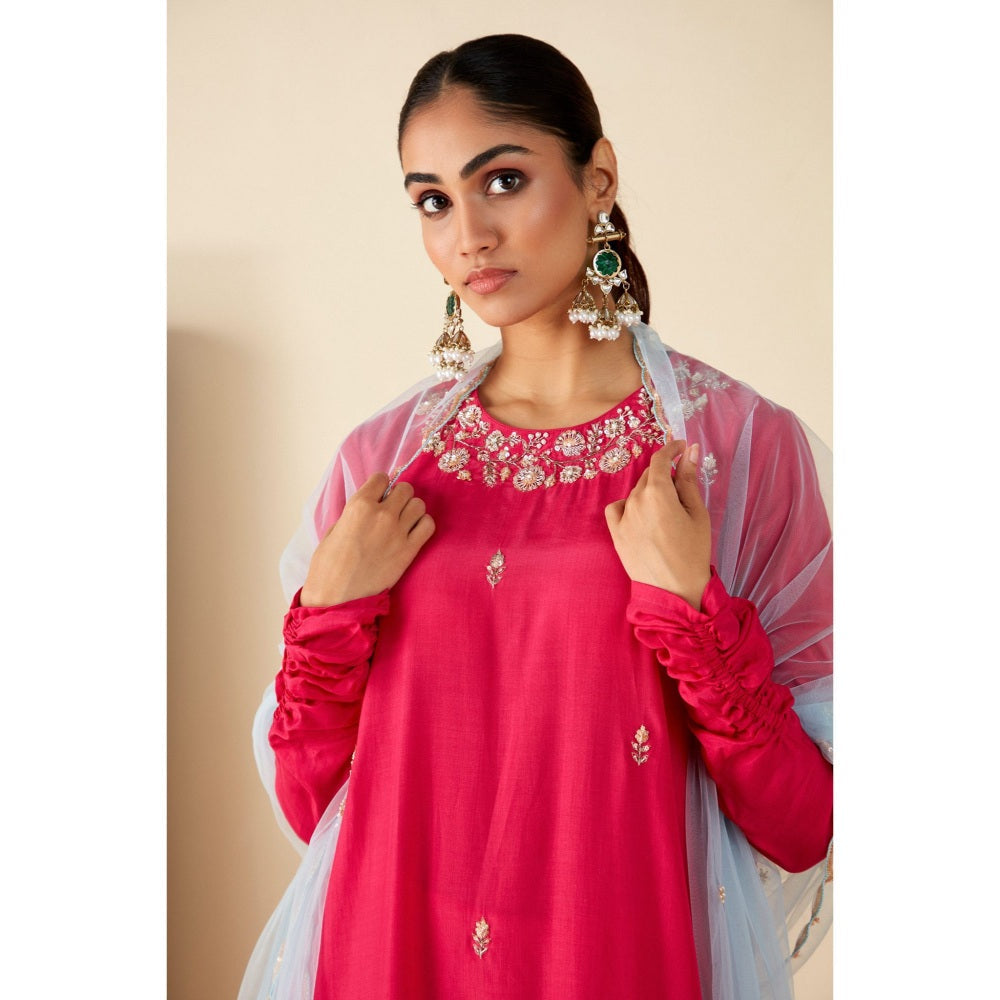 Suruchi Parakh Womens Embroidered Kurta with Pant and Dupatta (Set of 3)