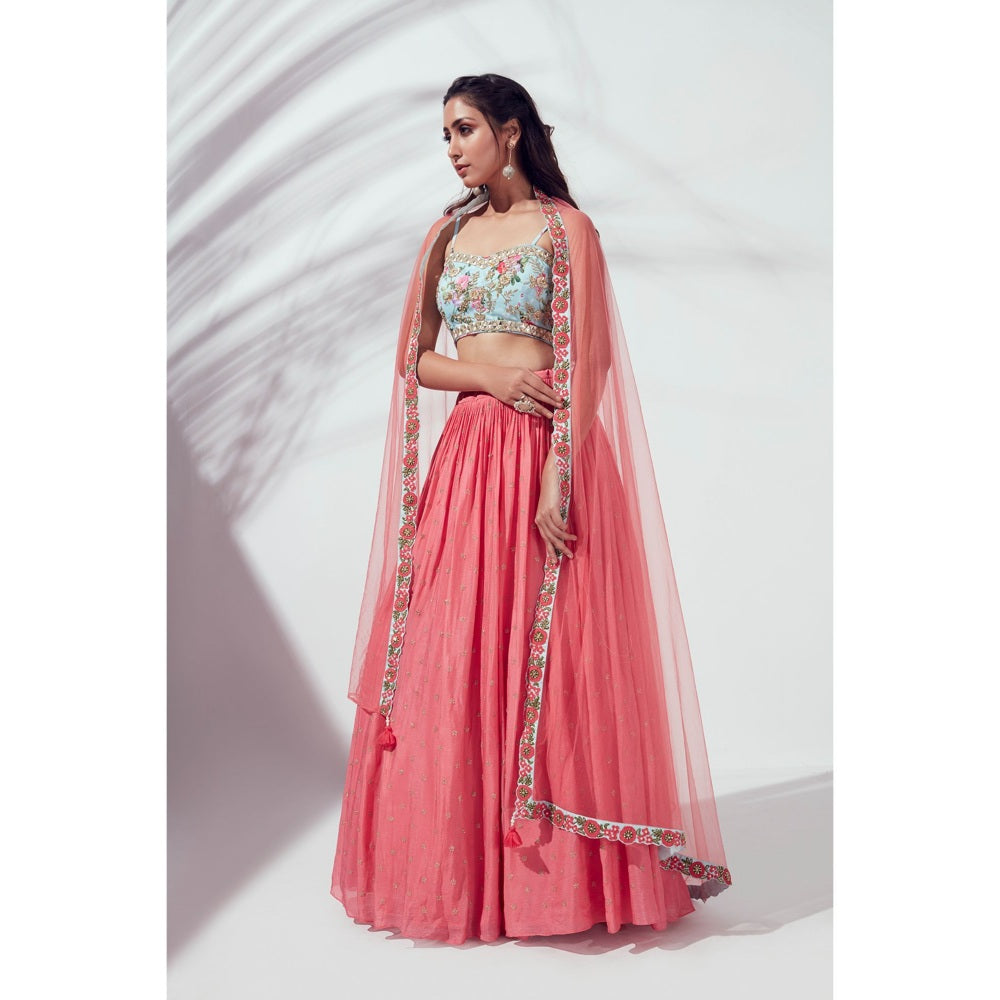 Suruchi Parakh Womens Embellished Blouse with Lehenga and Dupatta (Set of 3)