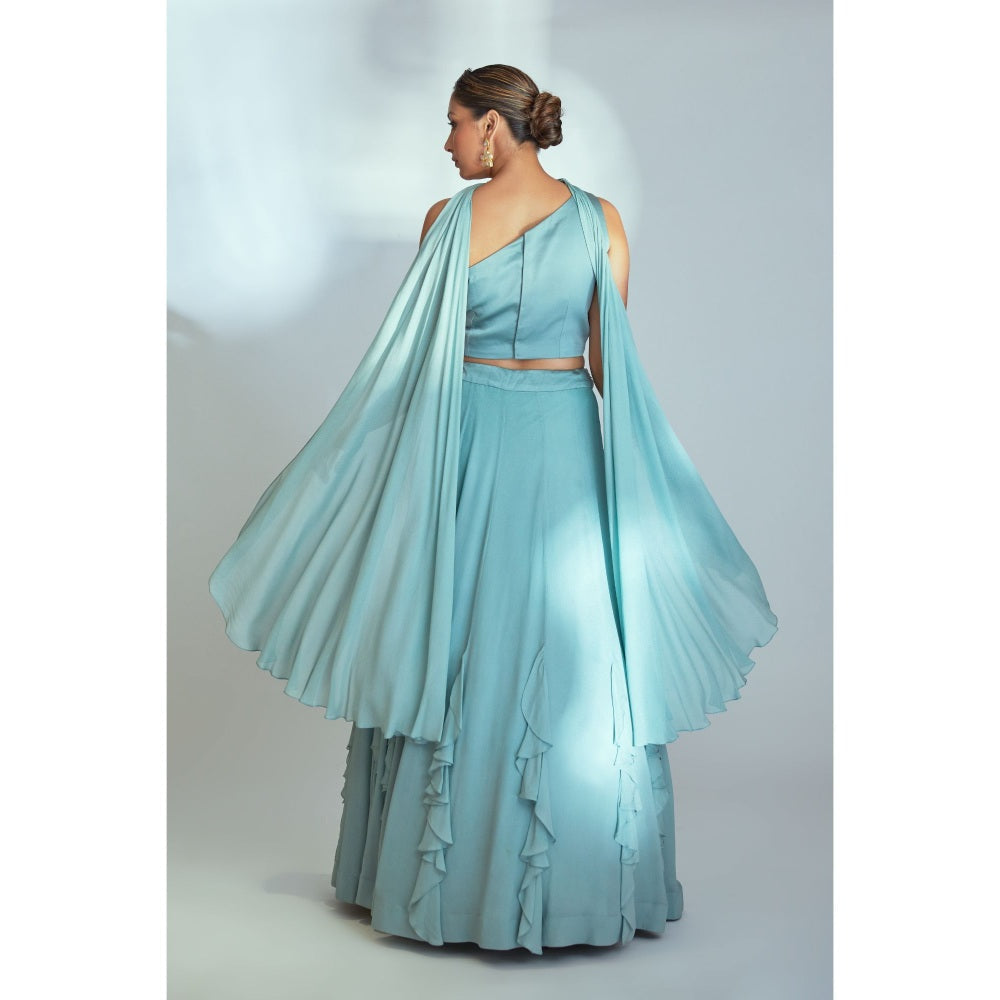 Suruchi Parakh Womens Embellished Blouse with Lehenga and Dupatta (Set of 3)