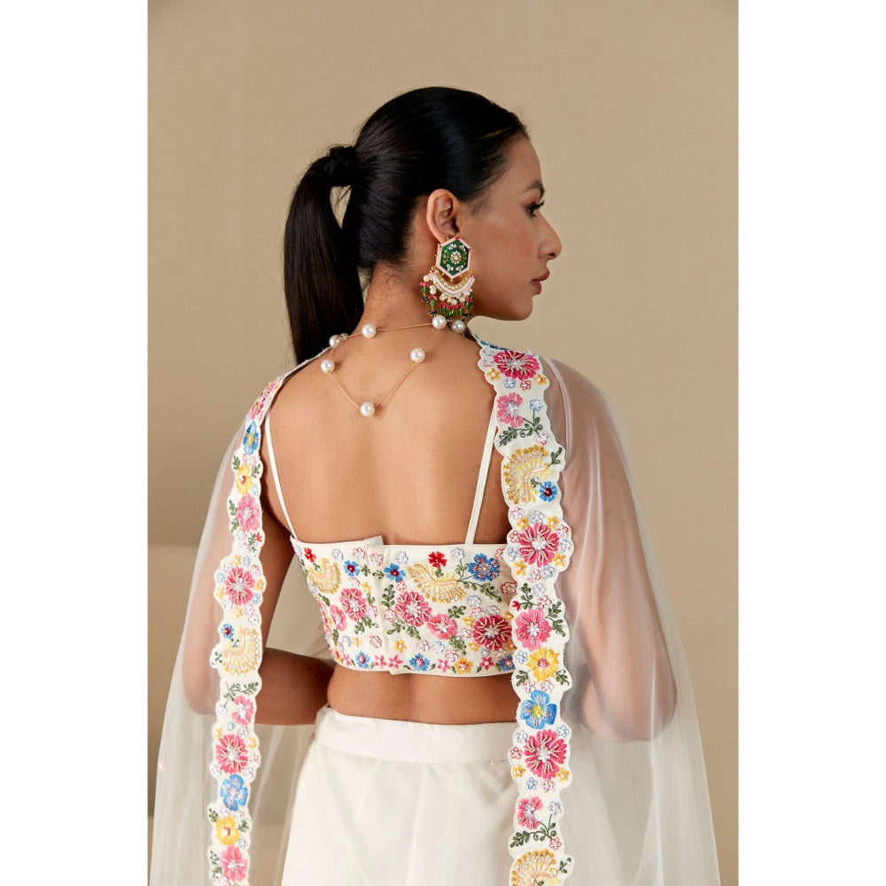 Suruchi Parakh Womens Embellished Blouse with Lehenga and Dupatta (Set of 3)