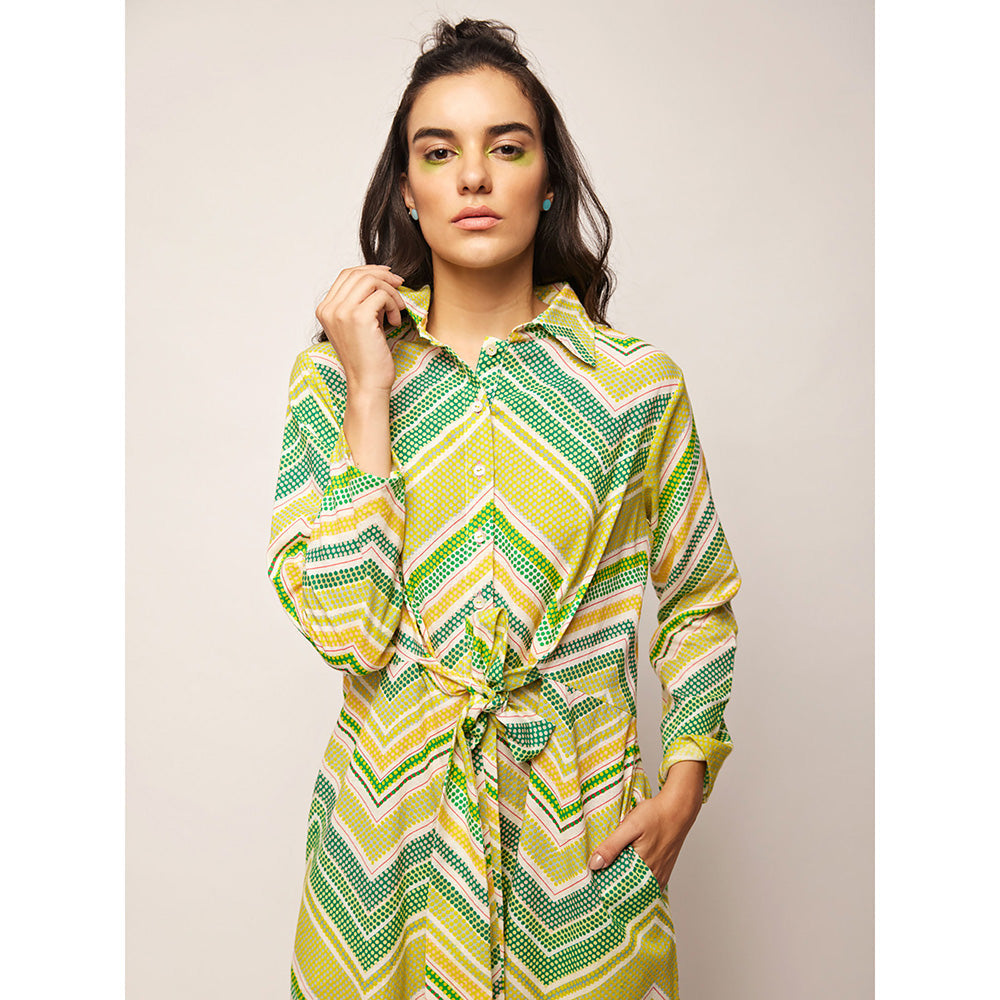 Swati Vijaivargie Green Dots Chevron Dress