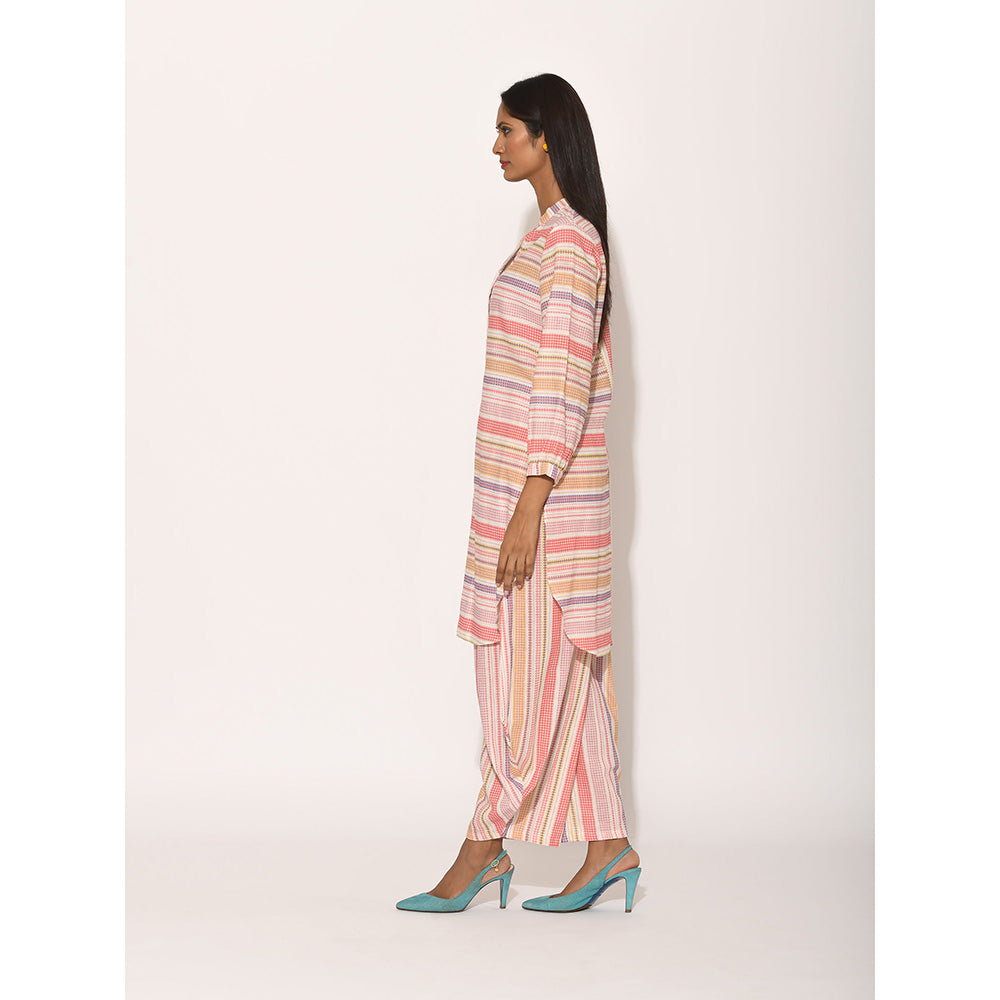 Swati Vijaivargie Dots Pink Striped Top