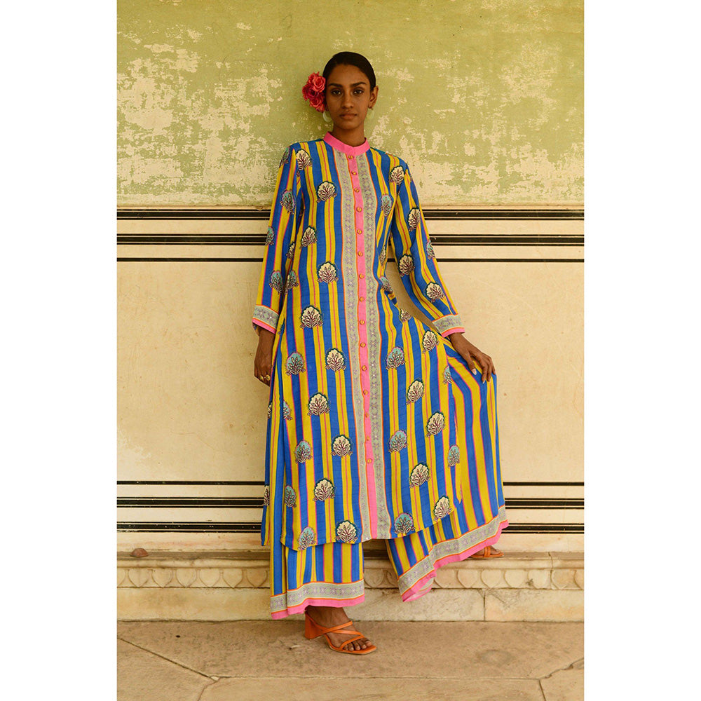 Swati Vijaivargie Blue Gauri Kurta & Palazzo (Set of 2)