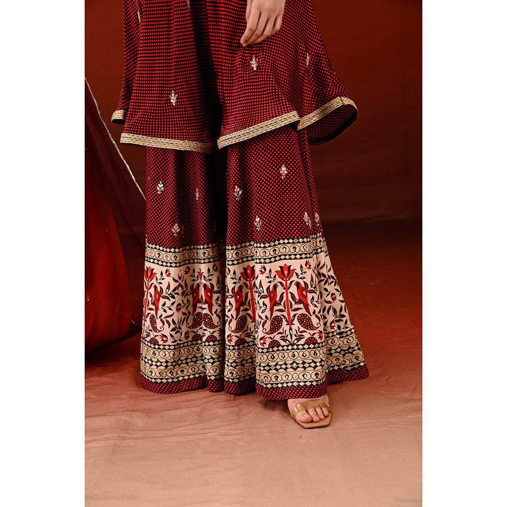 Swati Vijaivargie Printed Raat Rani Kurta & Sharara with Dupatta (Set of 3)