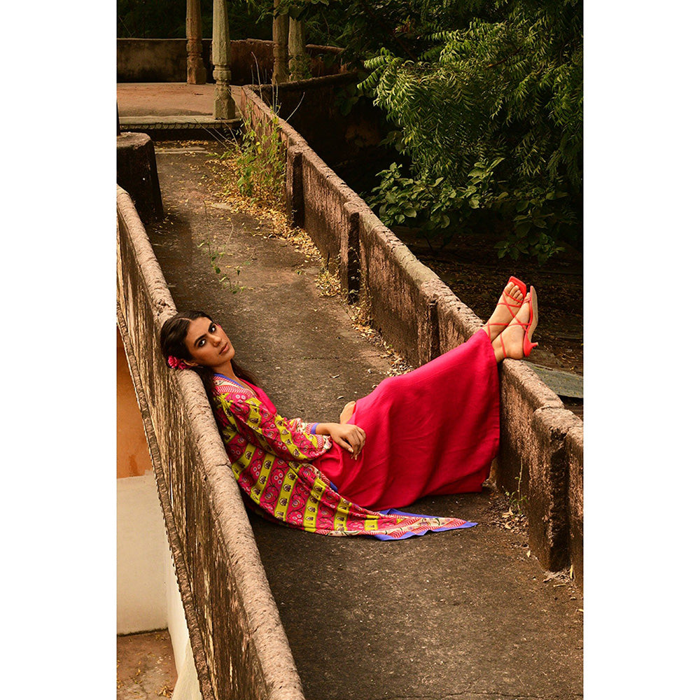 Swati Vijaivargie Pakhi Top with Palazzo & Shrug (Set of 3)