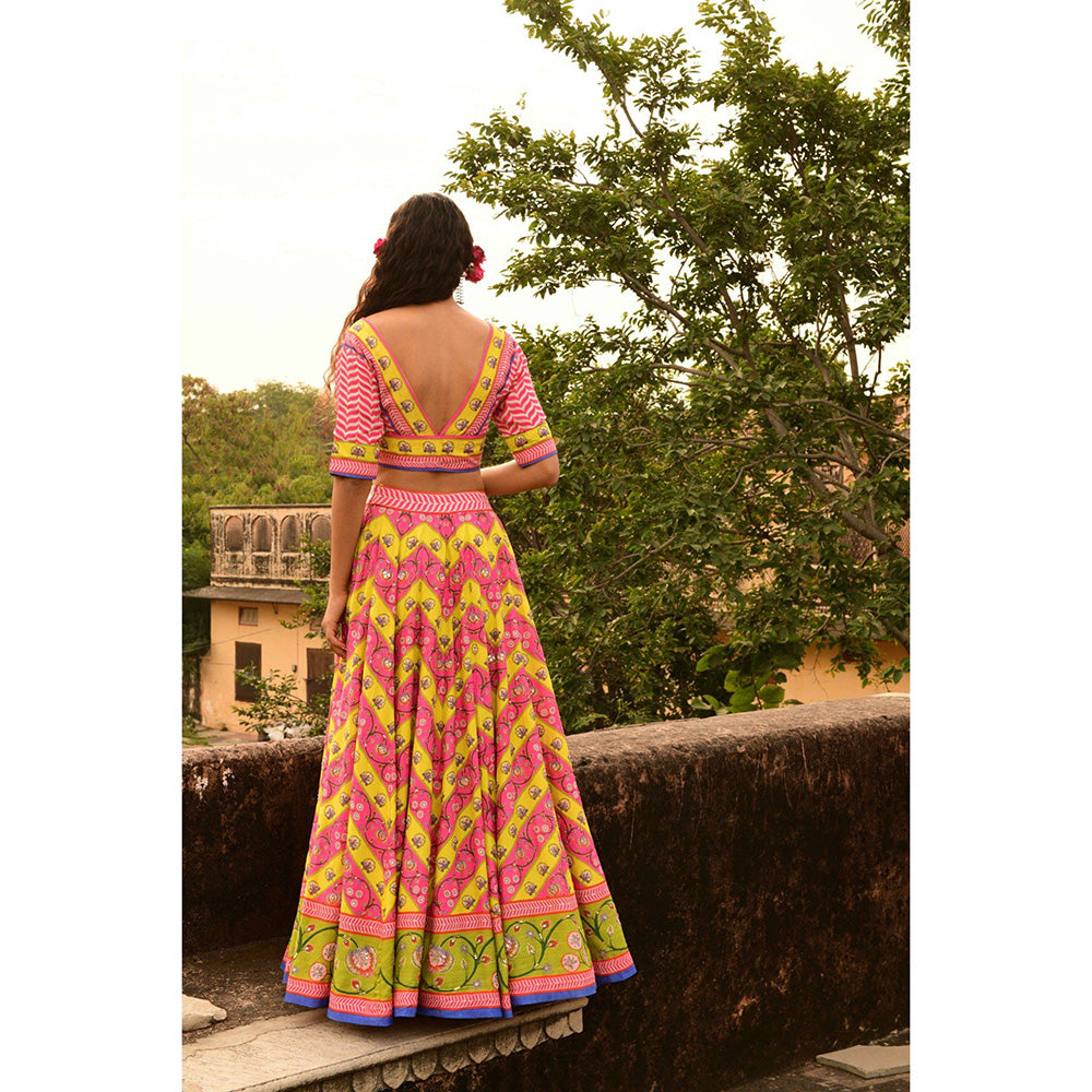 Swati Vijaivargie Vrinda Lehenga with Blouse & Dupatta (Set of 3)