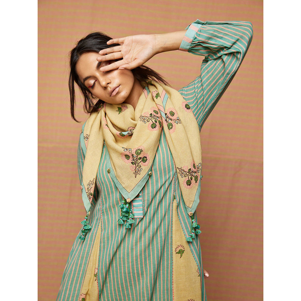 Swati Vijaivargie Jane Print Blocked Scarf