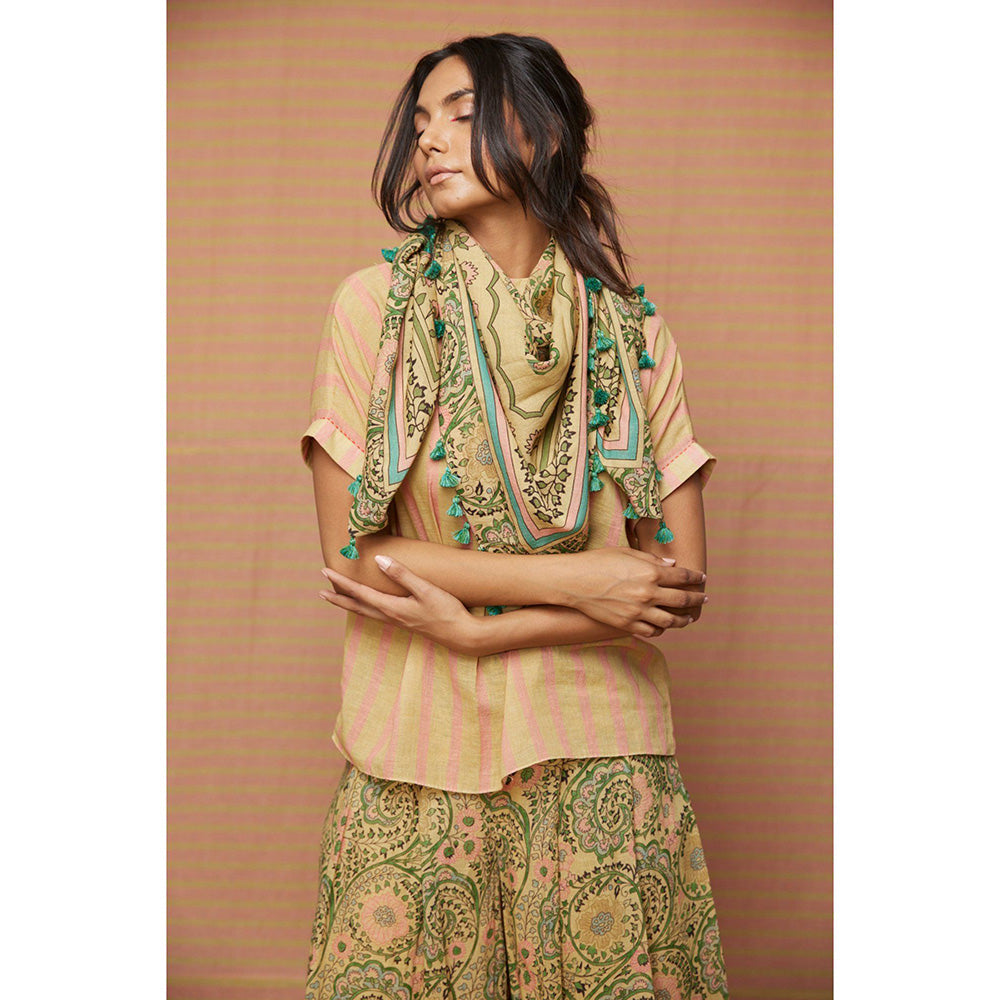 Swati Vijaivargie Irene Print Blocked Scarf