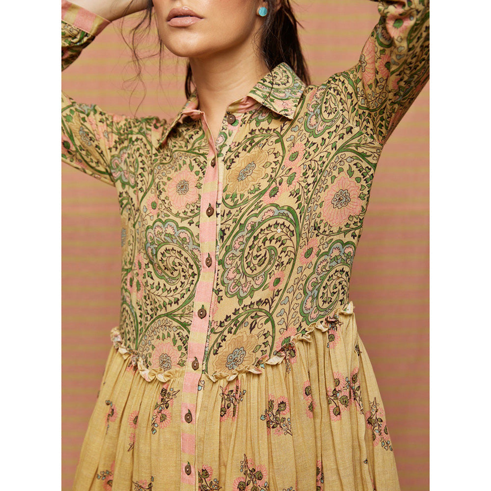 Swati Vijaivargie Beige Clara Gathered Dress