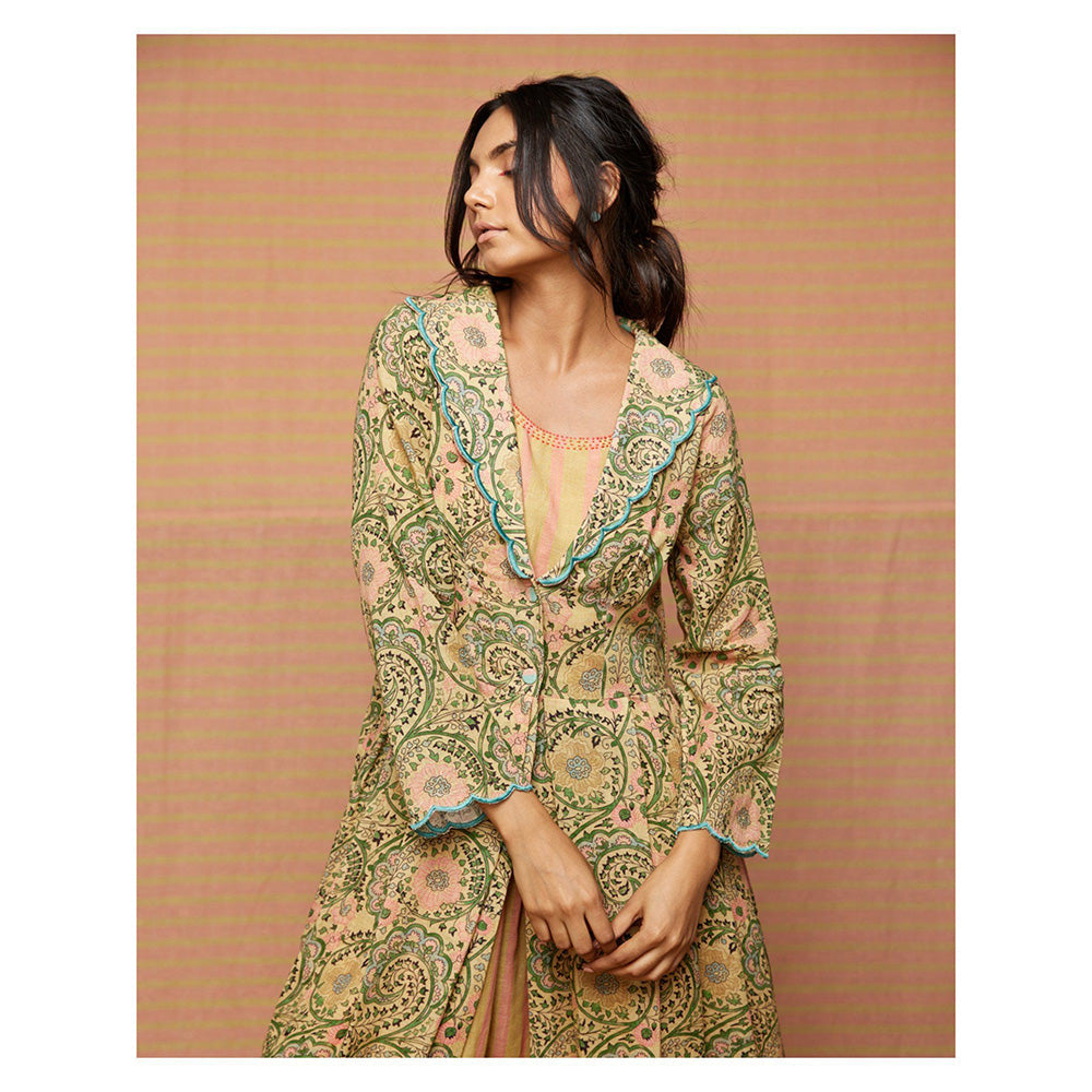 Swati Vijaivargie Flora Print Blocked Summer Jacket