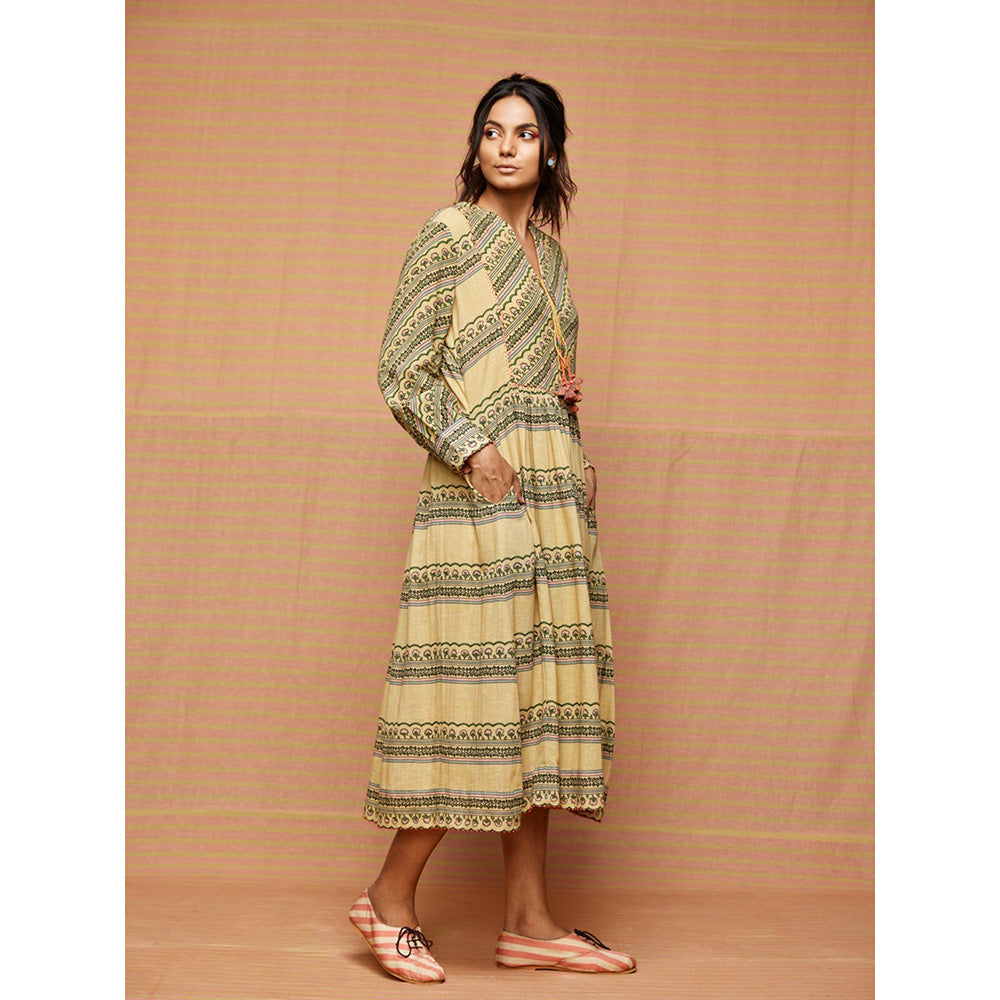 Swati Vijaivargie Beige Etta Gathered Dress