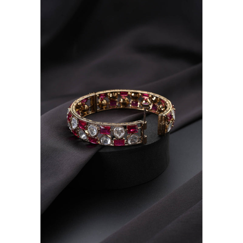 SWABHIMANN Multi-Color Polki Kada