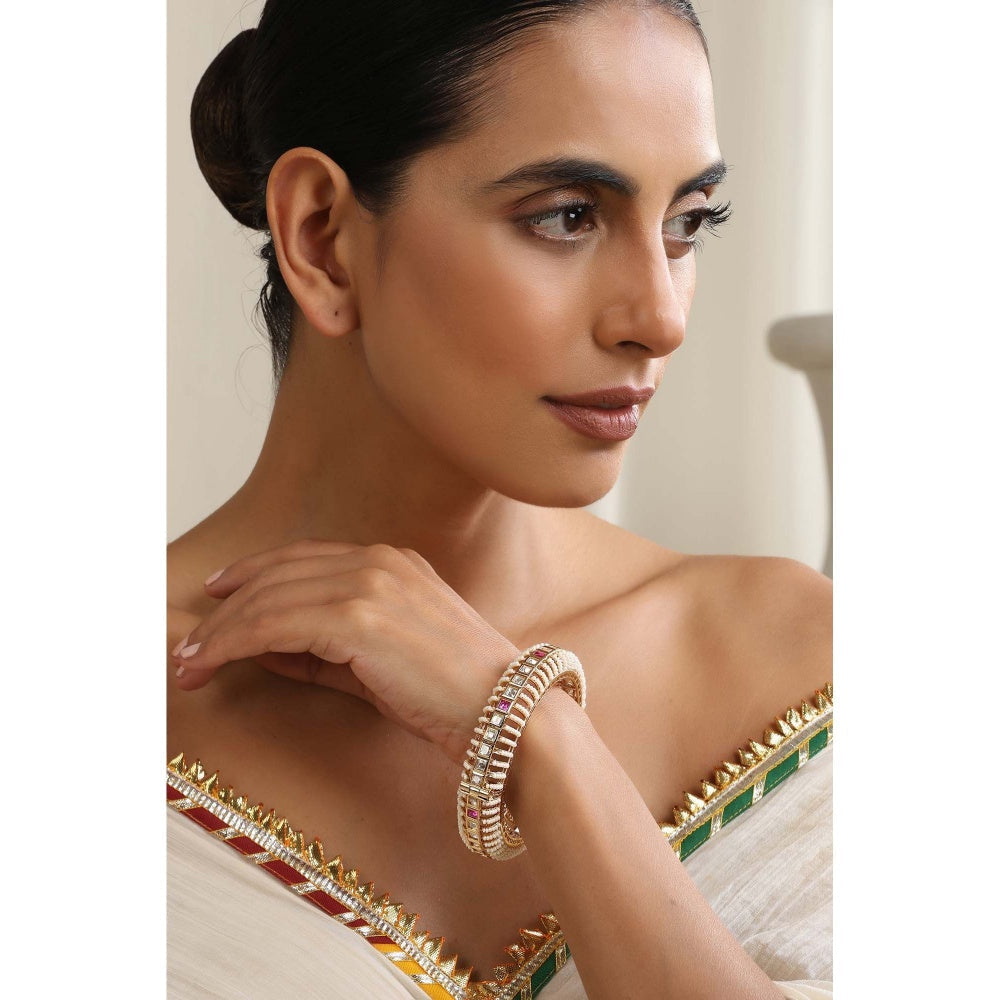 SWABHIMANN Tanika Multicolour Polki Kada