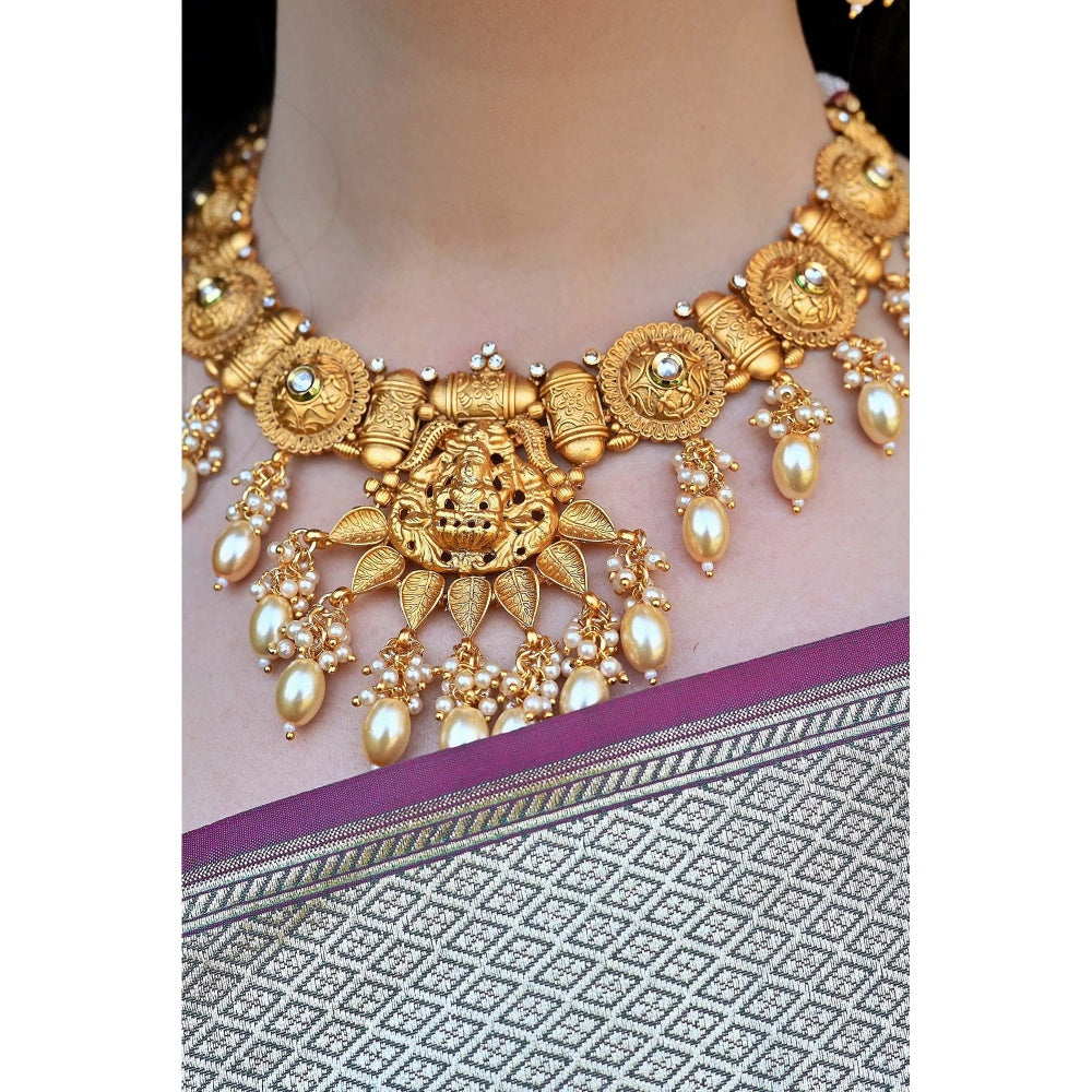 SWABHIMANN Shobha Temple Work Necklace Set
