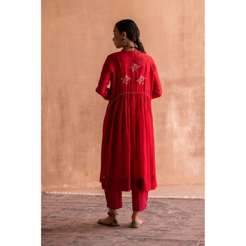 SWATTI KAPOOR Lal Red Solid Kurta