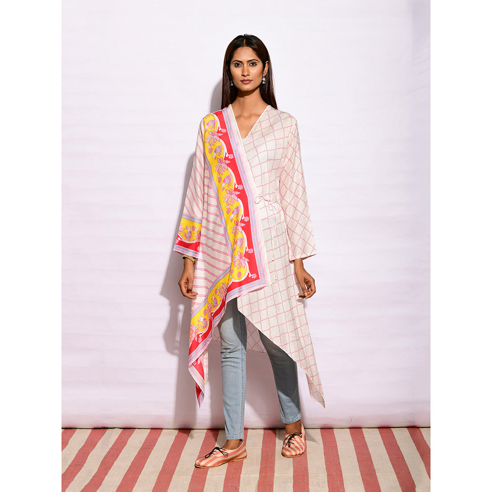 Swati Vijaivargie In Bloom Off White Printed Wrap Tunic